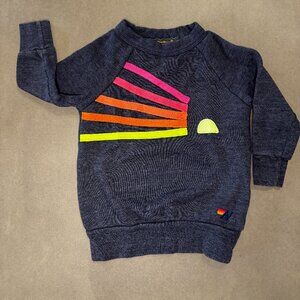 Aviator Nation Kids Rainbow Sunburst Sweatshirt Navy Size 2